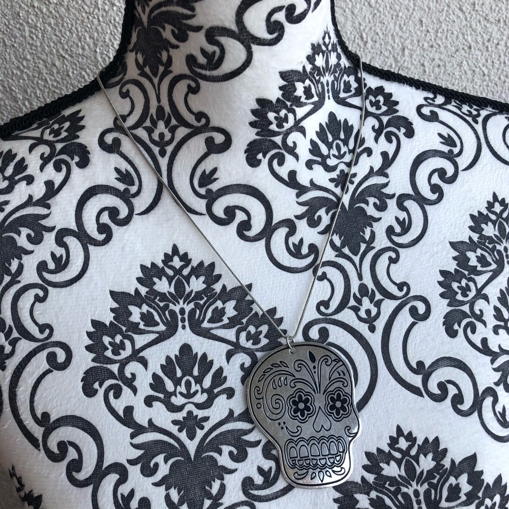 Sugar Skull Metal Necklace